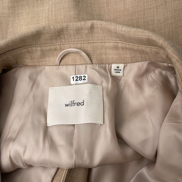 Aritzia Wilfred Little Cropped Jacket Heather Oat Beige Button Front Womens M - Picture 6 of 13